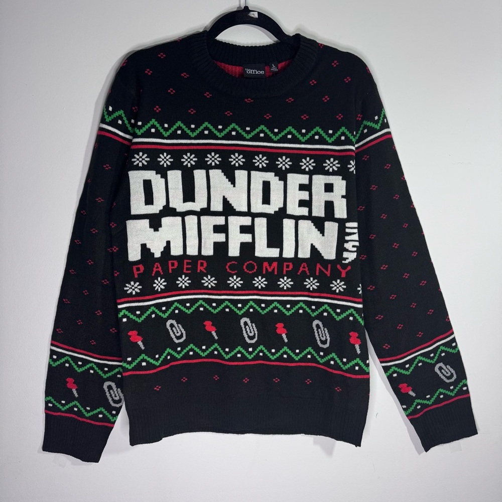 The Office Dunder Mifflin Ugly Christmas Sweater NWT Large Holiday TV Merch
